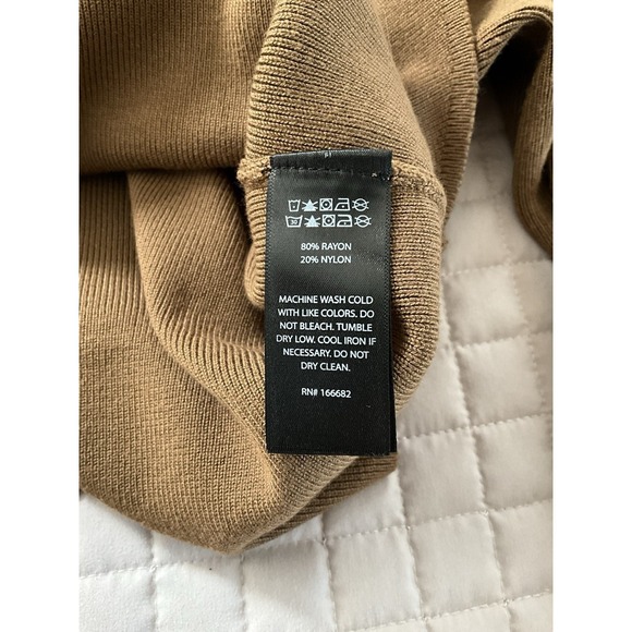 House of Harlow Large Brown Cropped Ribbed Knit Long Sleeve Top - Picture 11 of 12